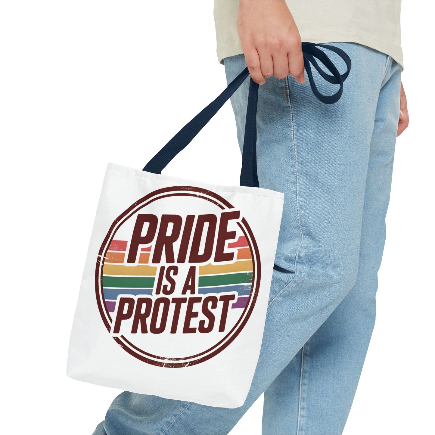 Pride Is A Protest Tote Bag - Eco-Friendly Carryall for LGBTQ+ Activism