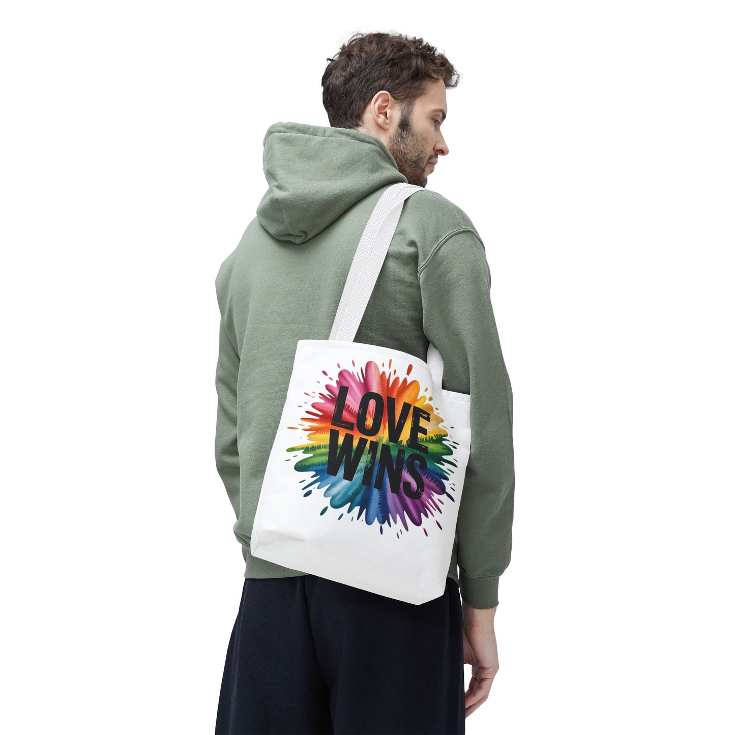 Love Wins Colorful Tote Bag - Perfect for Pride, Events, and Everyday Use