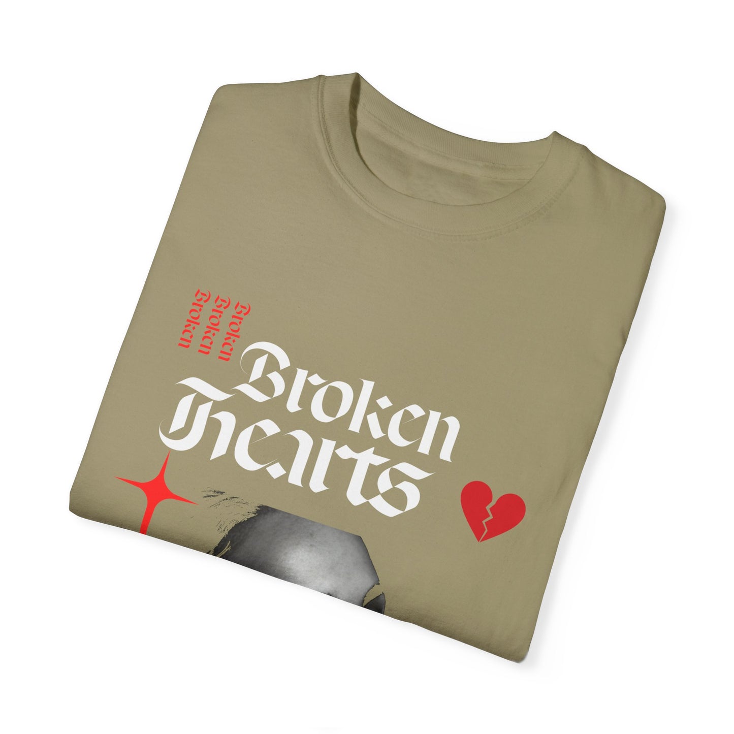 Broken Hearts Unisex Garment-Dyed T-Shirt - Trendy Graphic Tee for Casual Looks