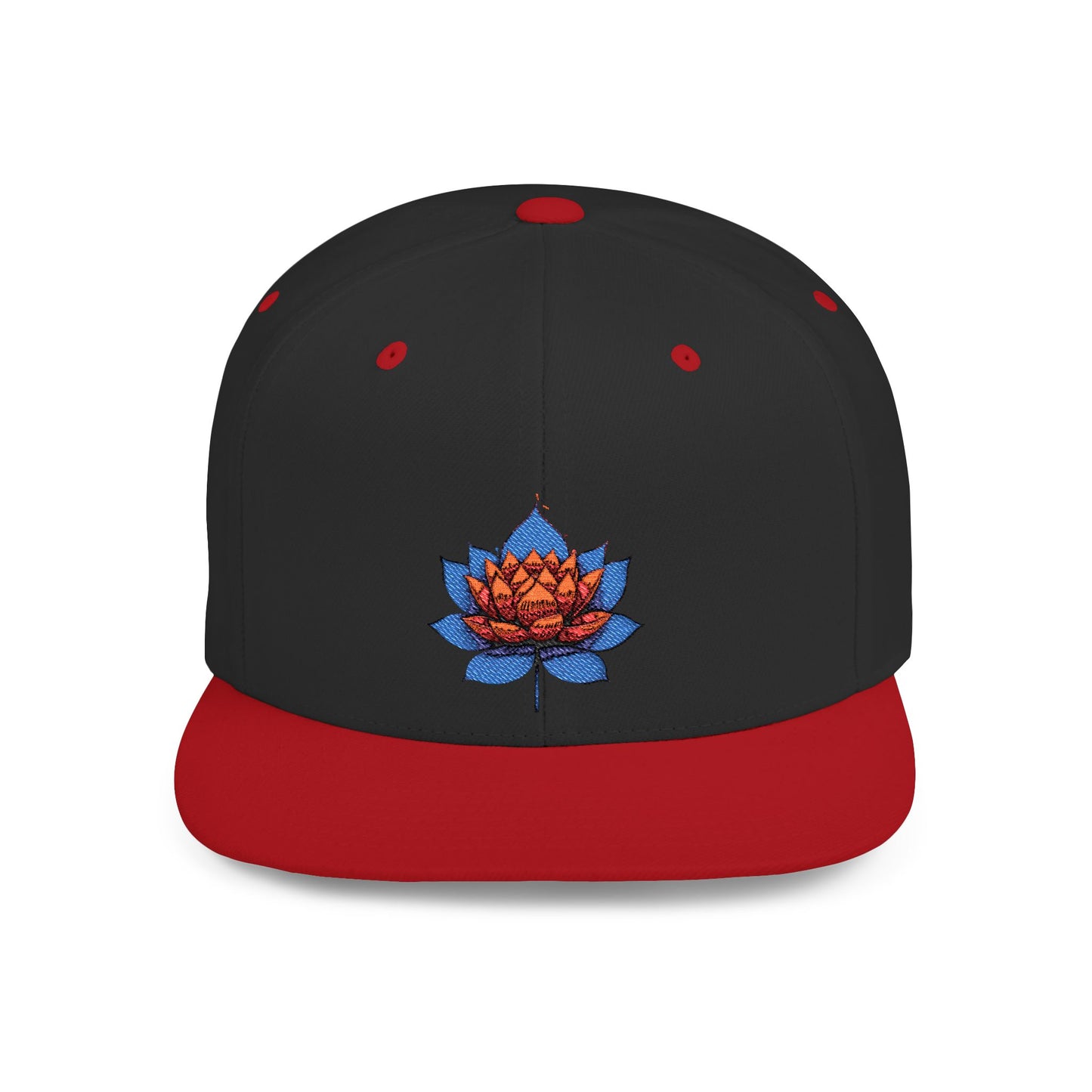 Lotus Flower Flat Bill Snapback Cap - Stylish & Versatile