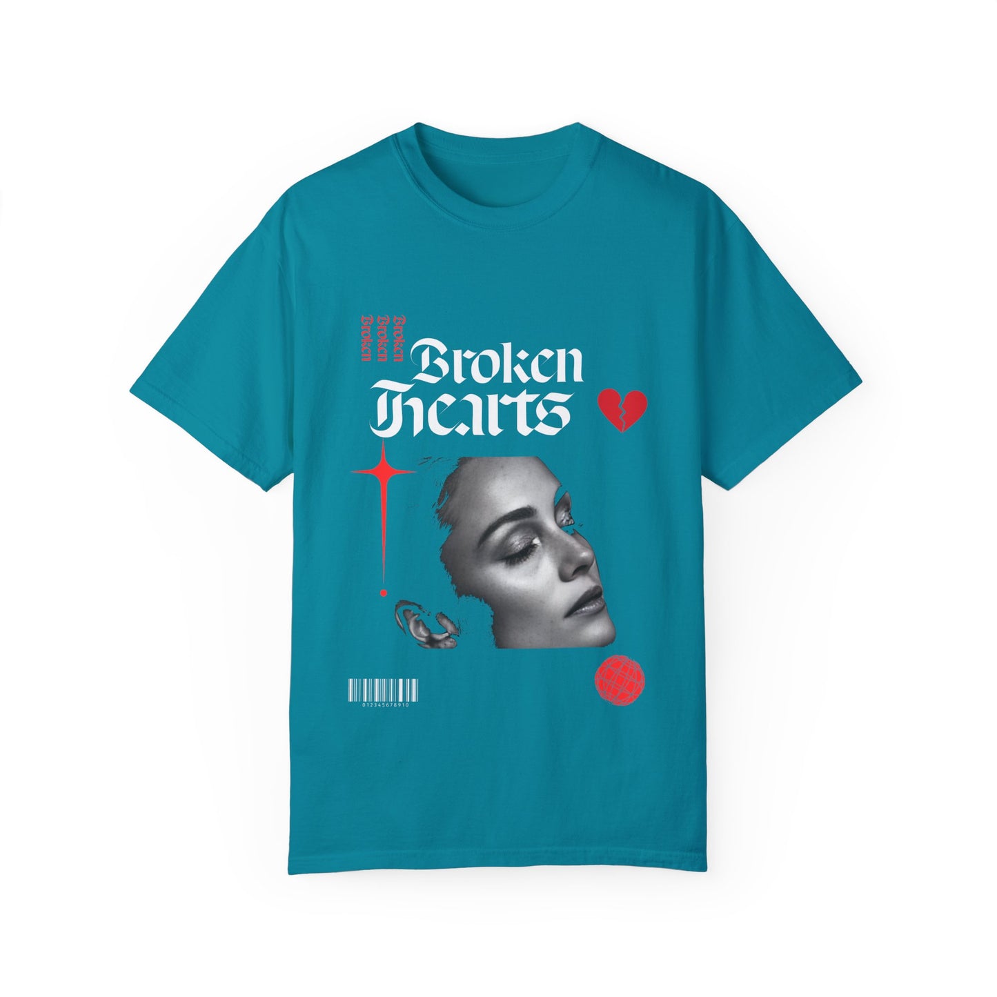 Broken Hearts Unisex Garment-Dyed T-Shirt - Trendy Graphic Tee for Casual Looks