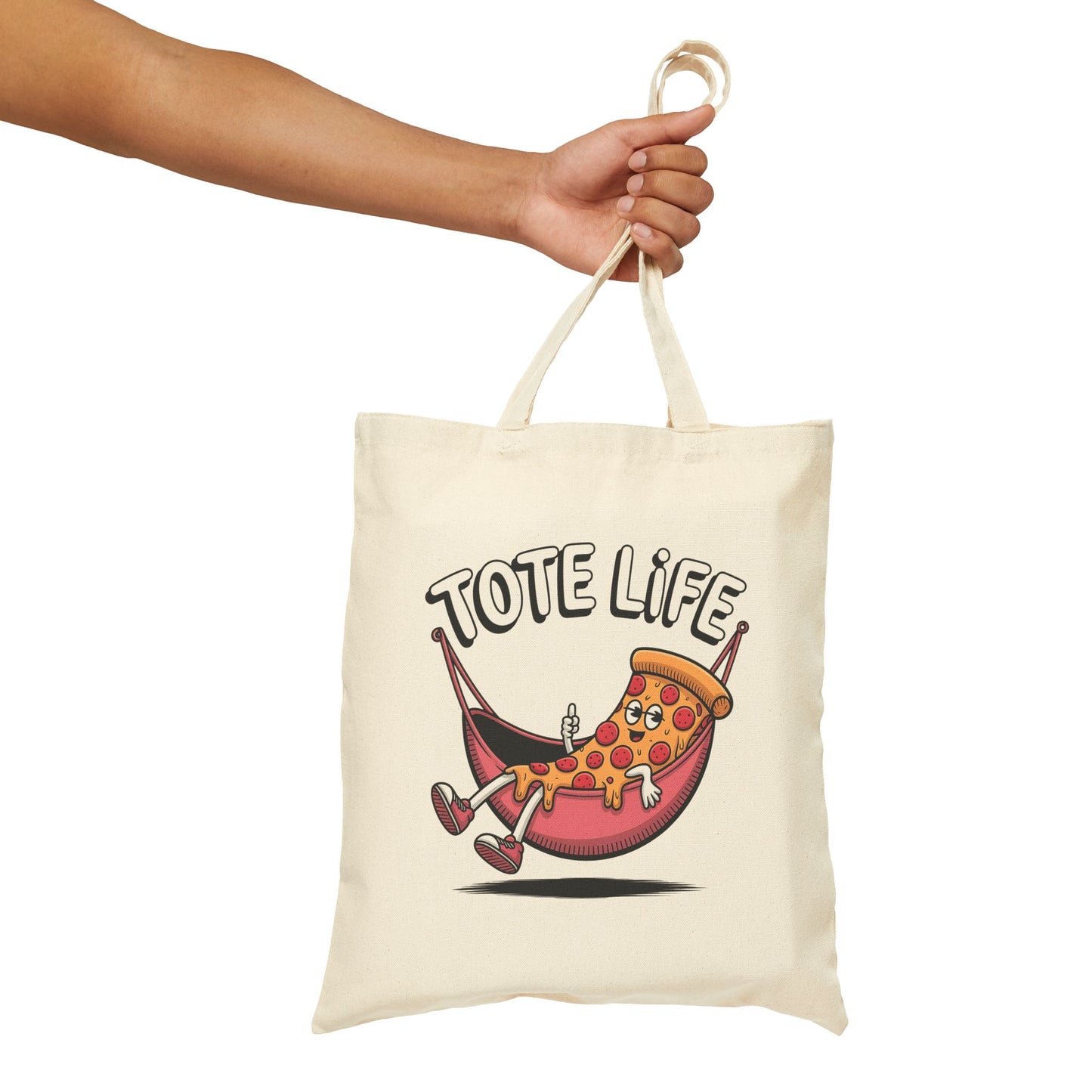 Pizza Lover's Cotton Canvas Tote Bag - Fun, Durable, Eco-Friendly Gift for Foodies, Shopping, Beach, or Grocery