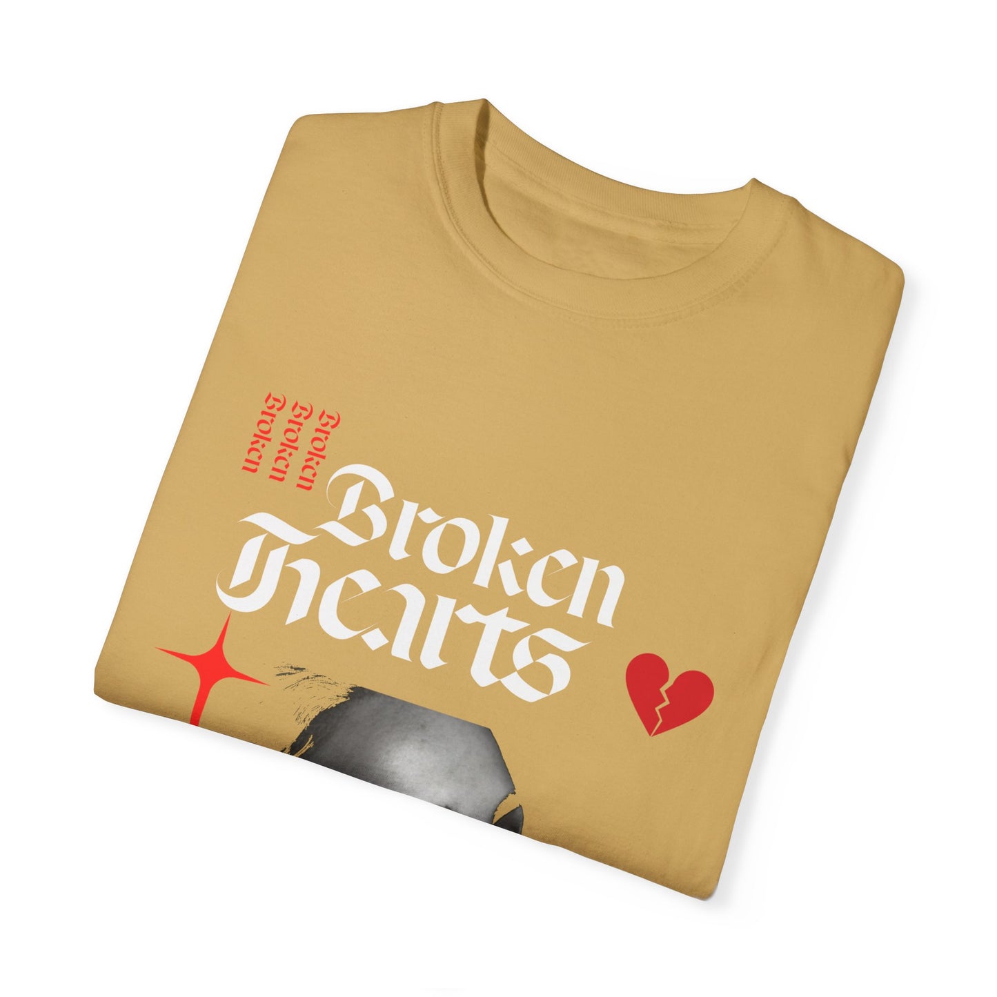 Broken Hearts Unisex Garment-Dyed T-Shirt - Trendy Graphic Tee for Casual Looks