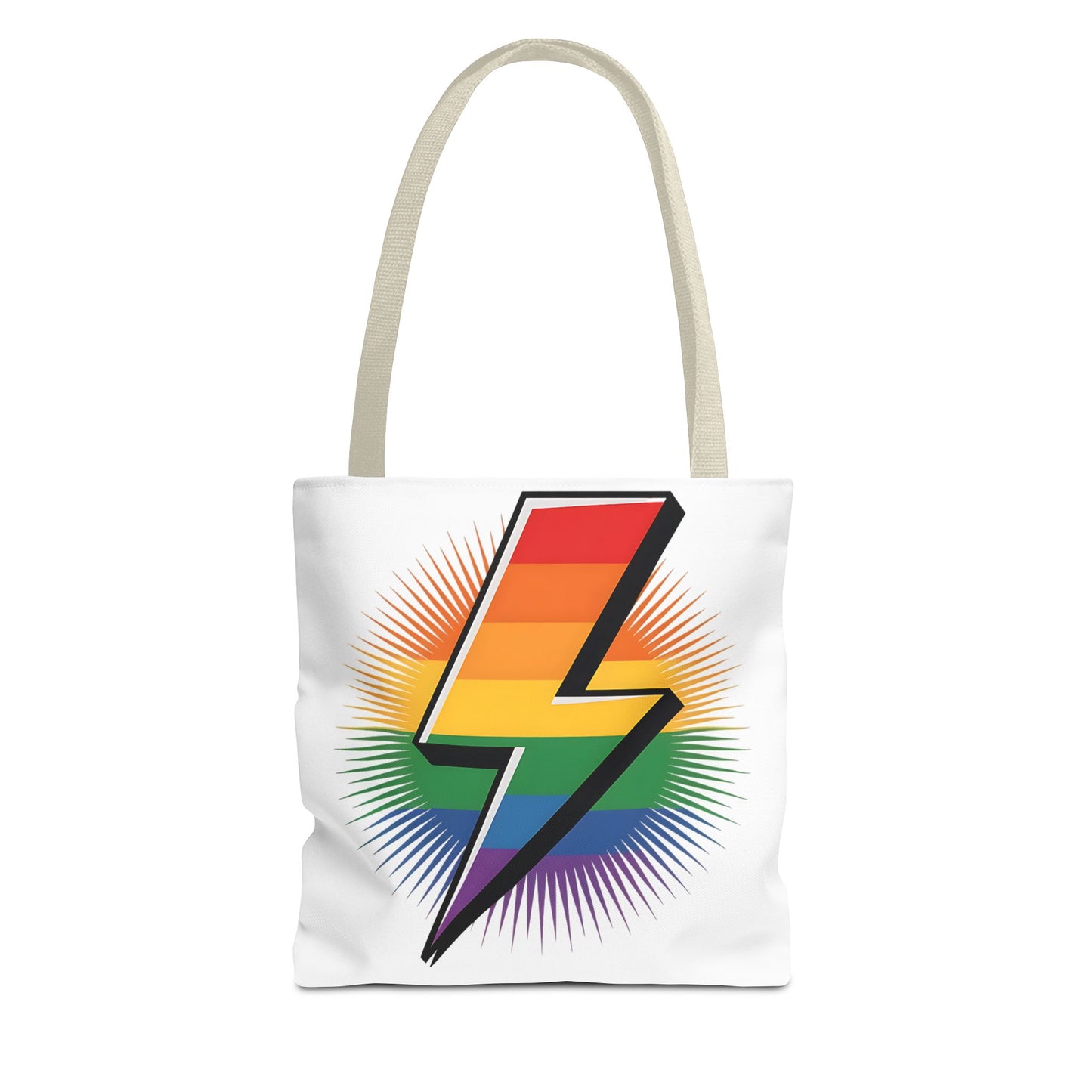 Rainbow Lightning Tote Bag - Vibrant Stylish Eco-Friendly Carryall