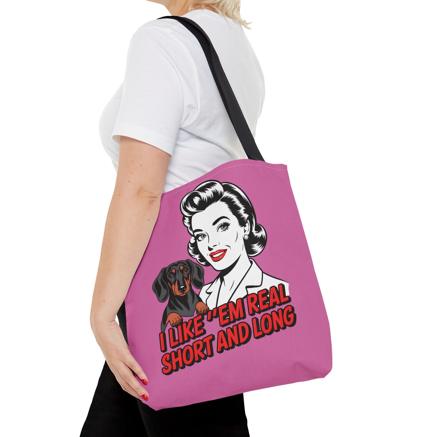 Retro Dog Lover Tote Bag, Cute Pink Handbag, Pet Lover Gift, Funny Dog Mom Bag, Vintage Animal Lover Shopping Tote