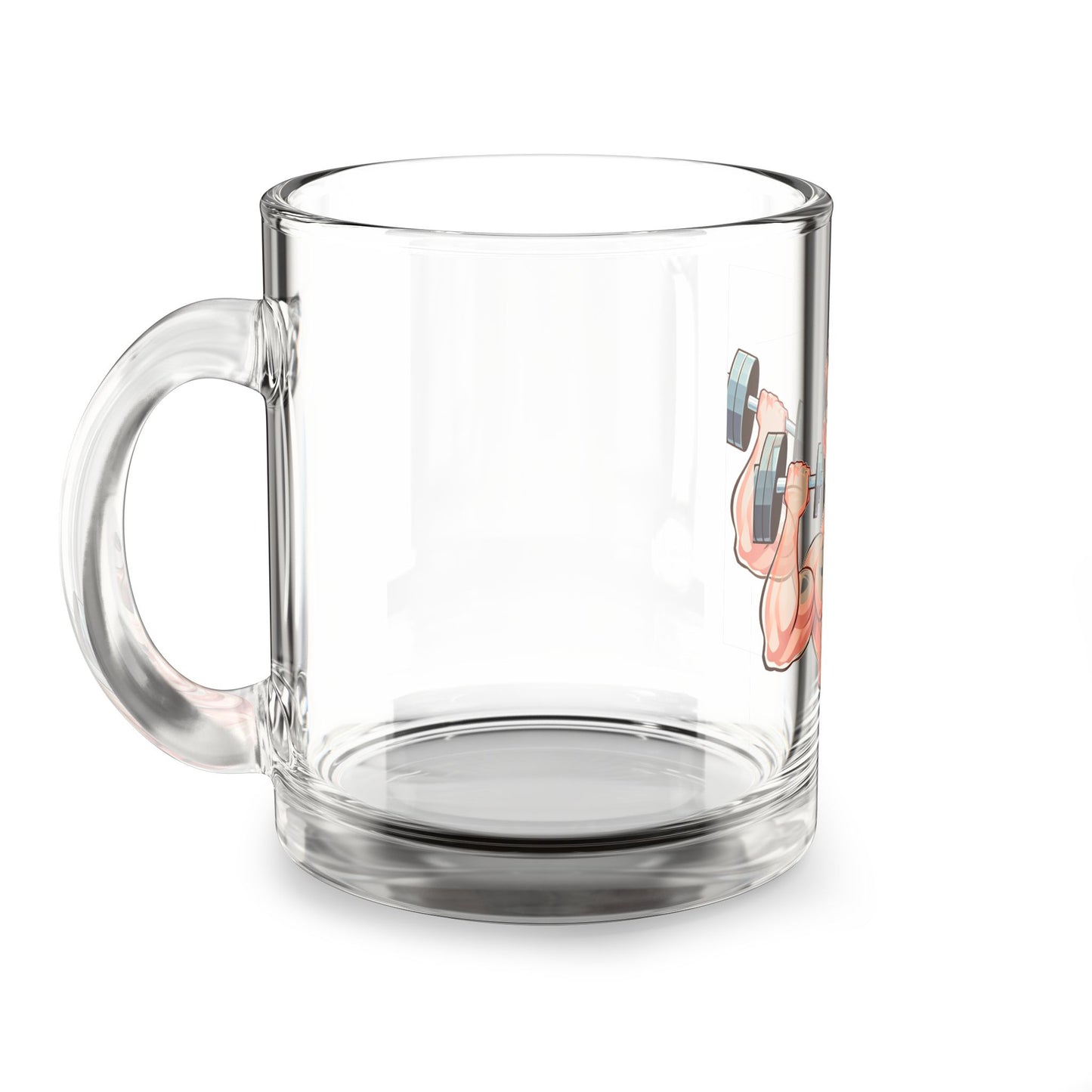 Fitness Motivation Glass Mug - 10oz with Weightlifter Design