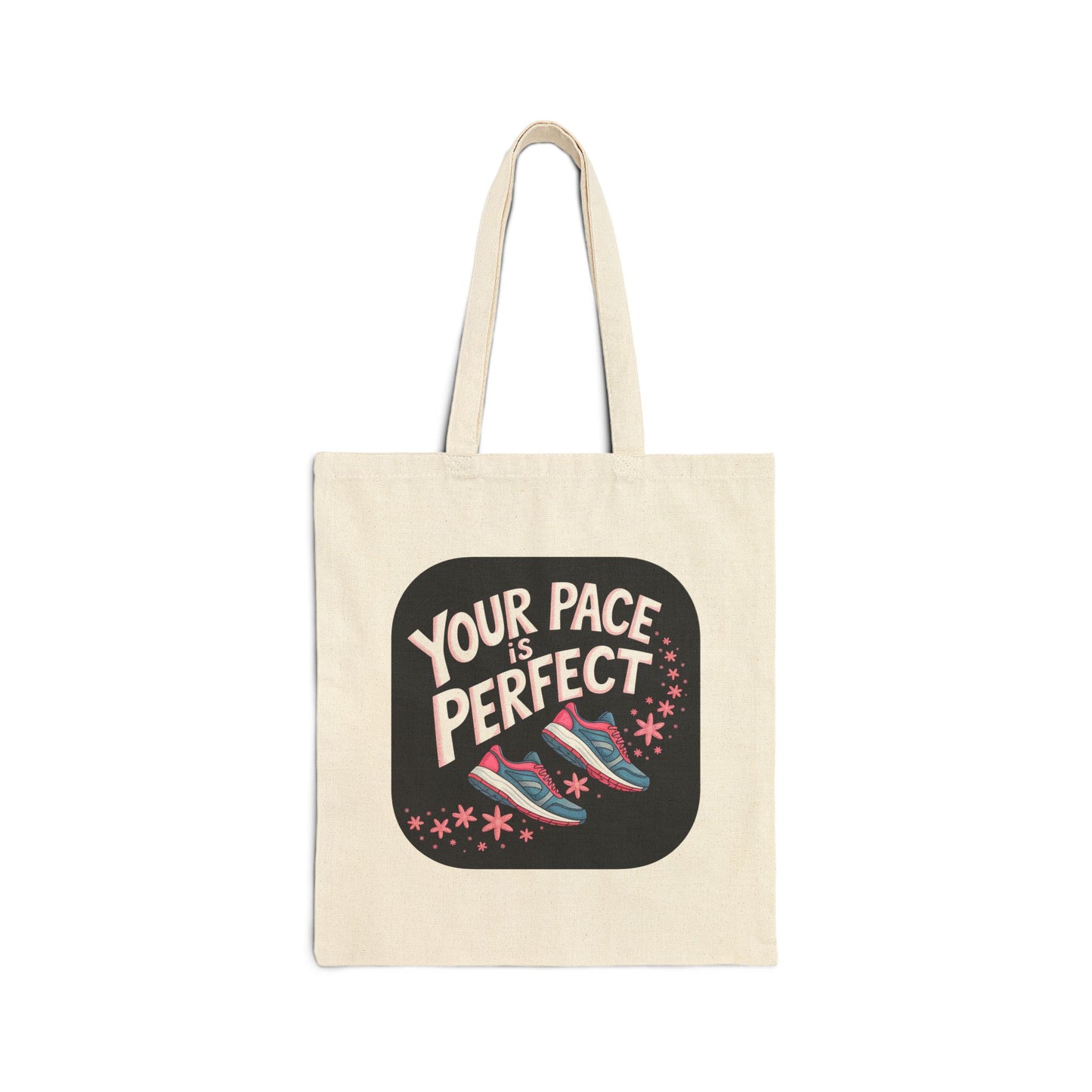Your Pace is Perfect Tote Bag, Motivational Canvas Bag for Runners, Eco-Friendly Shopping Tote, Gym Bag, Gift for Athletes