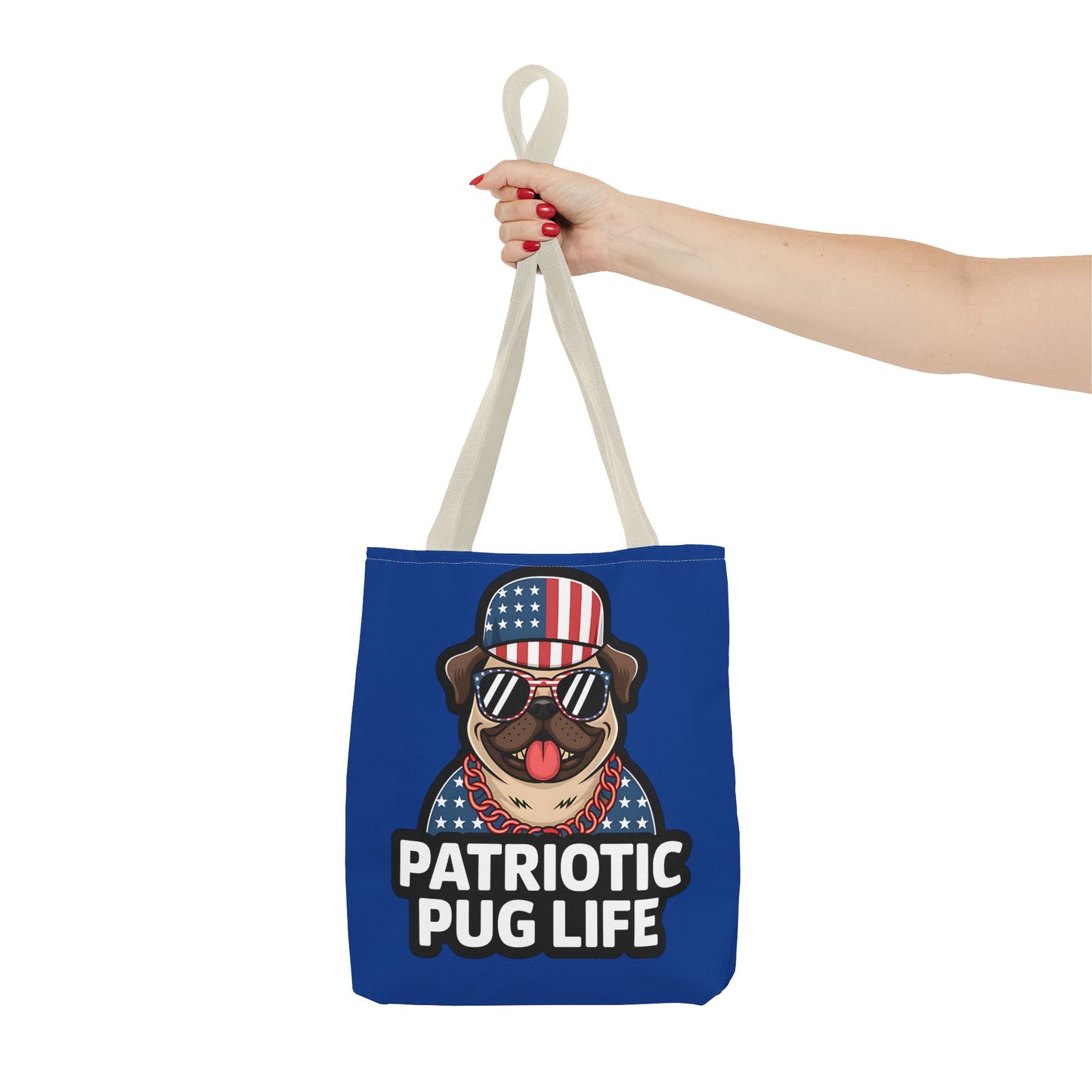Patriotic Pug Tote Bag, Fun Dog Lover's Accessory, Perfect for Independence Day or Any Celebration