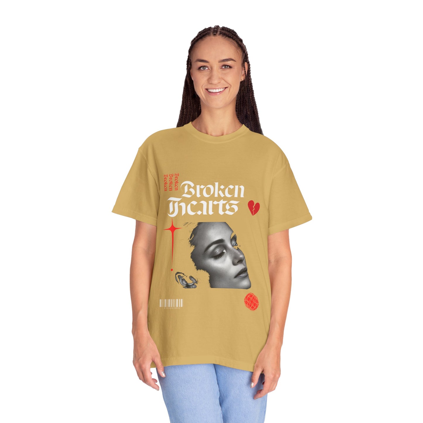 Broken Hearts Unisex Garment-Dyed T-Shirt - Trendy Graphic Tee for Casual Looks