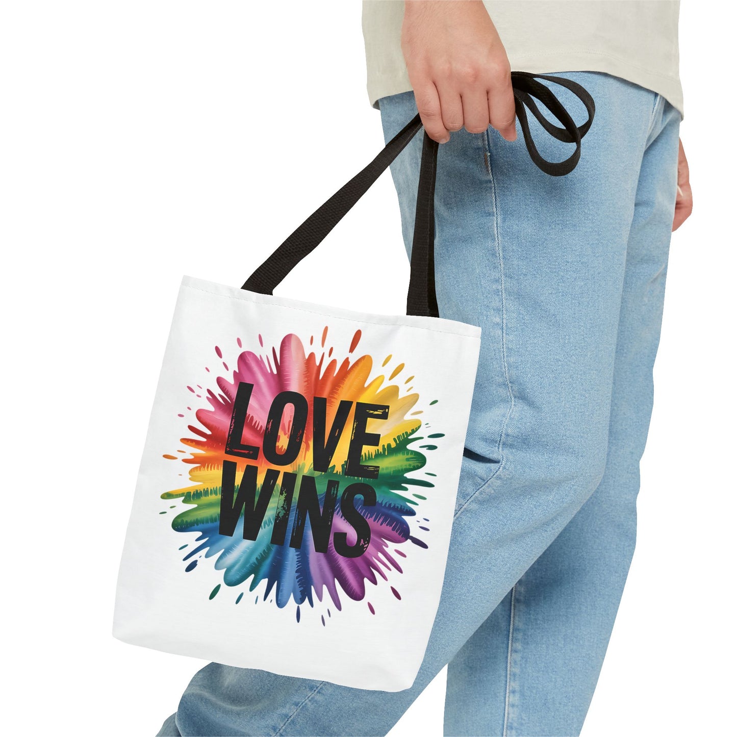 Love Wins Colorful Tote Bag - Perfect for Pride, Events, and Everyday Use