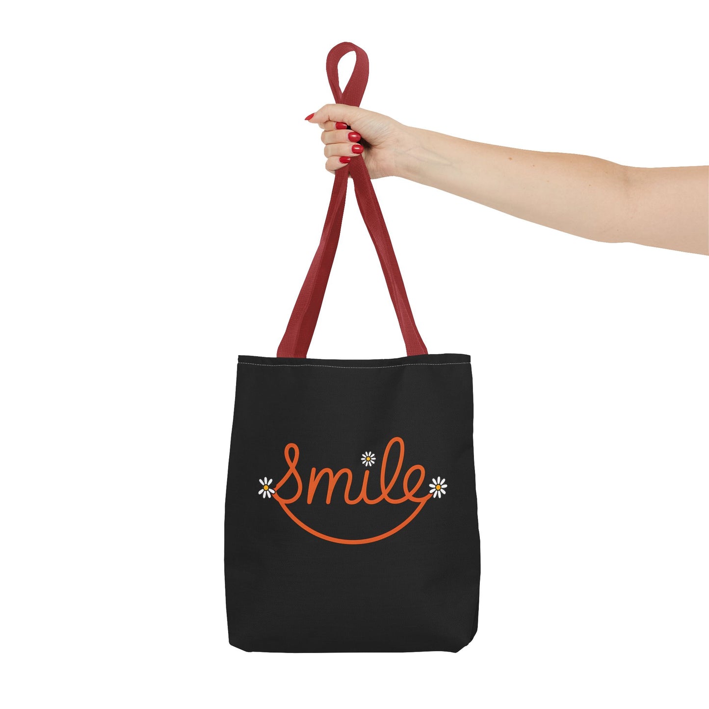 Smile Tote Bag - Cheerful Floral Design for Everyday Use