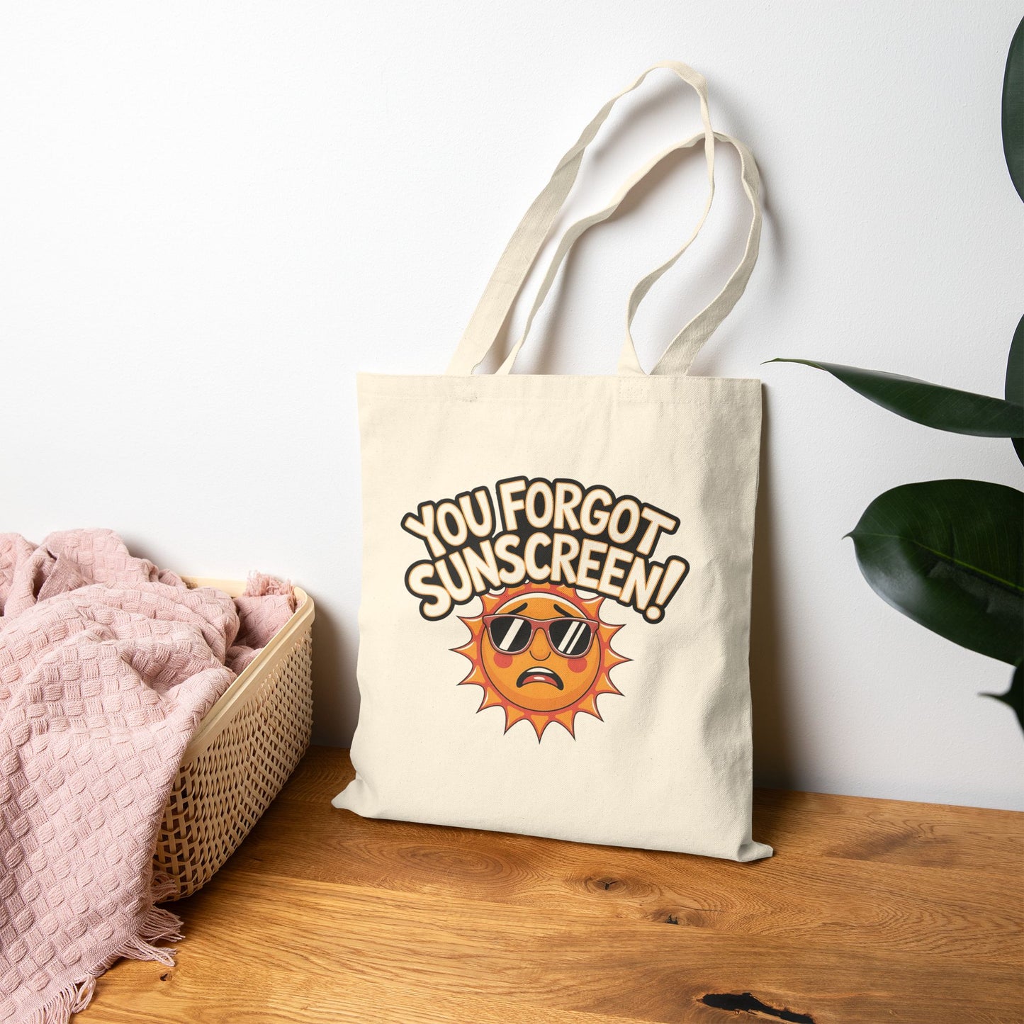 Funny Sunscreen Reminder Tote Bag, Eco-Friendly Shopping Bag, Summer Essential, Beach Bag, Gift for Sun Lovers