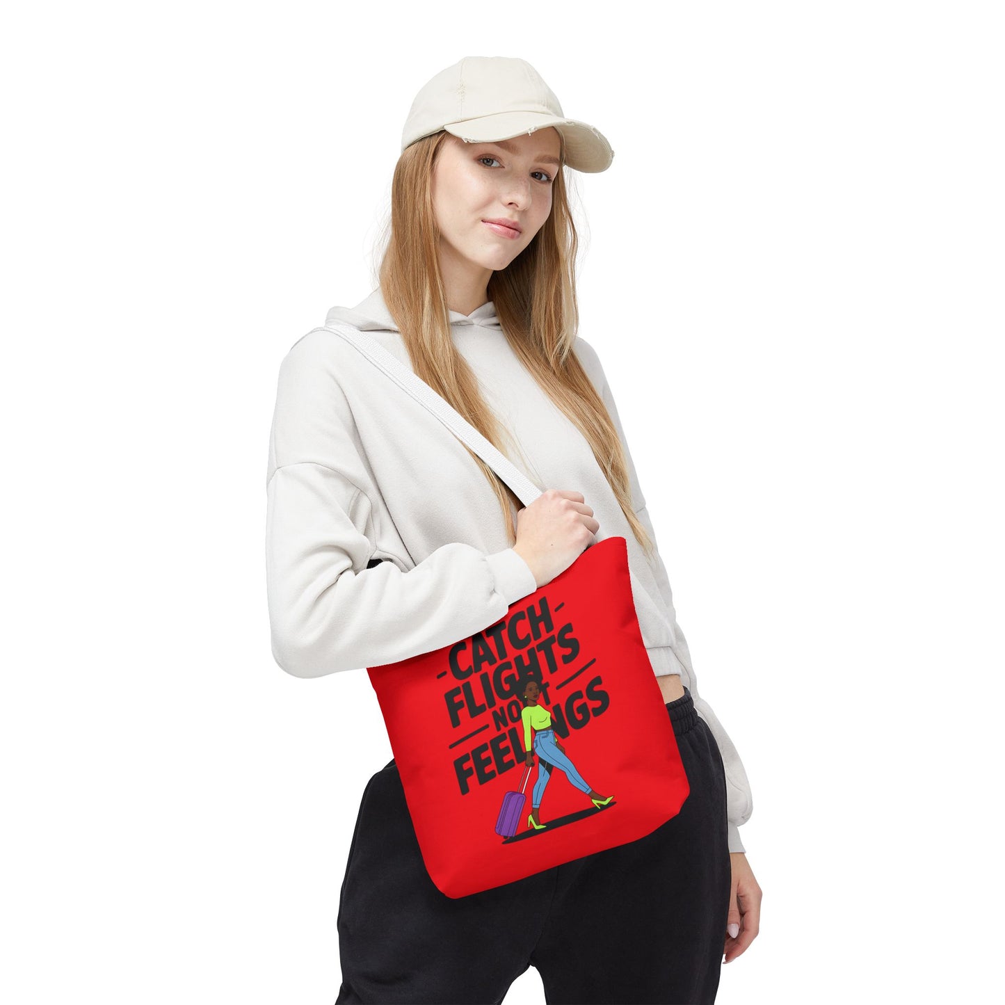Catch Flights Not Feelings Tote Bag | Travel Gift, Vacation Accessory, Summer Beach Bag, Stylish Shopping Tote, Gift for Travelers