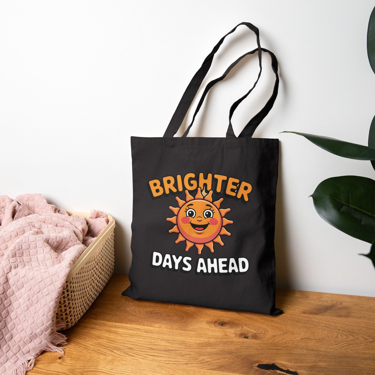 Bright Sun Tote Bag - Brighter Days Ahead, Eco-Friendly Canvas Bag, Summer Accessory, Fun Gift for Friends, Beach Bag, Everyday Shopper