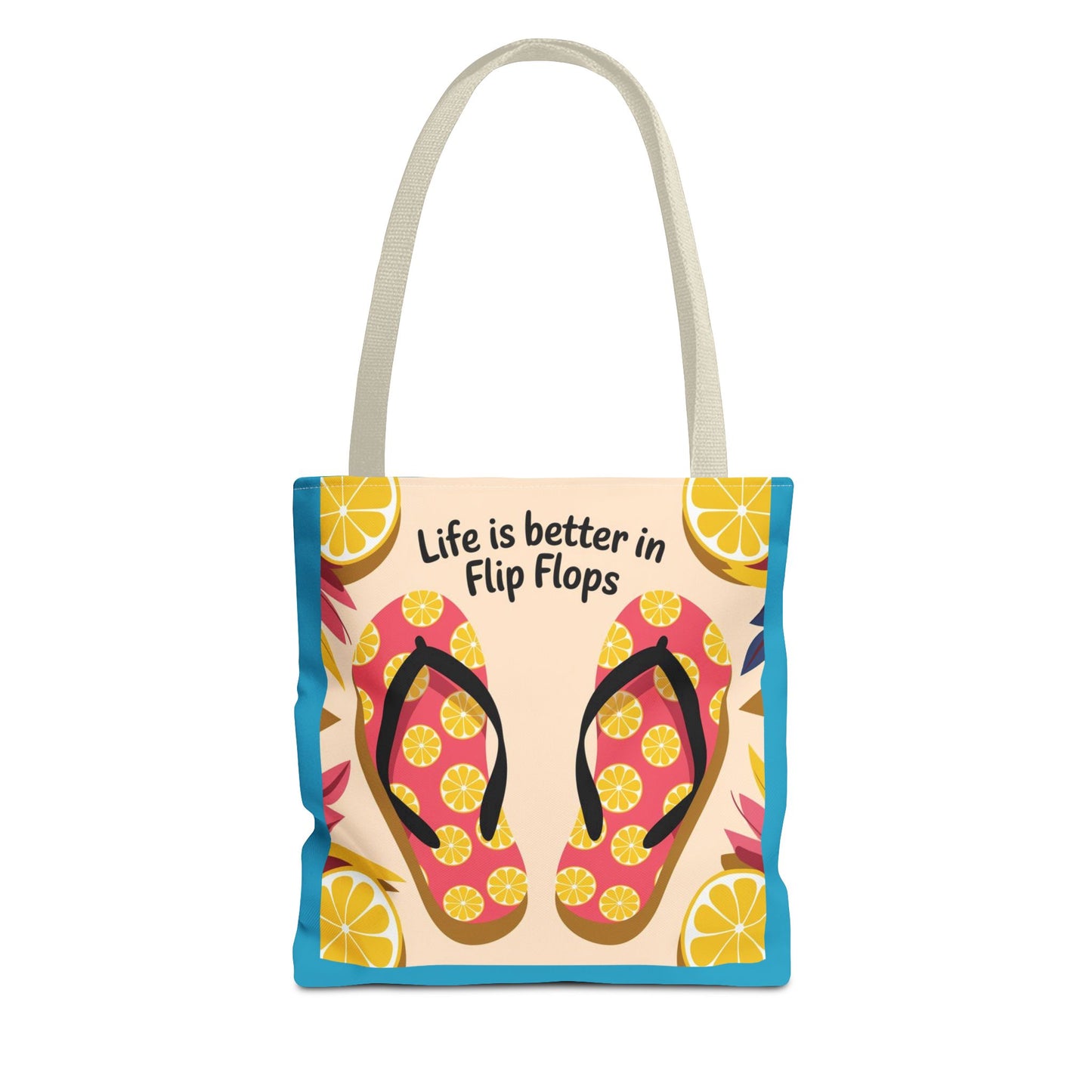 Beach Vibes Tote Bag - Summer Essentials, Fun Beach Accessory, Flip Flop Lover Gift, Vacation Tote, Relaxing Day Out