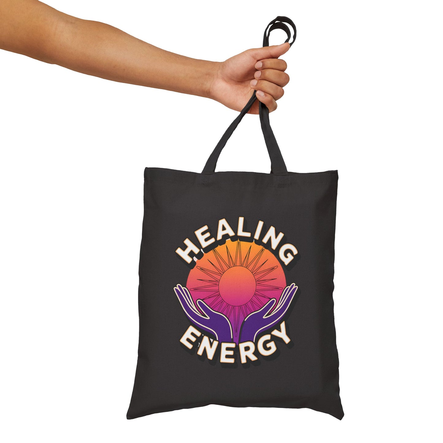 Healing Energy Tote Bag | Eco-Friendly Shopper, Yoga Bag, Gift for Wellness, Nature Lover, Conscious Living