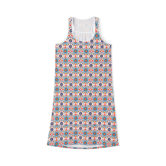 Colorful Floral Women's Racerback Dress - Perfect for Summer Outings & Casual Wear