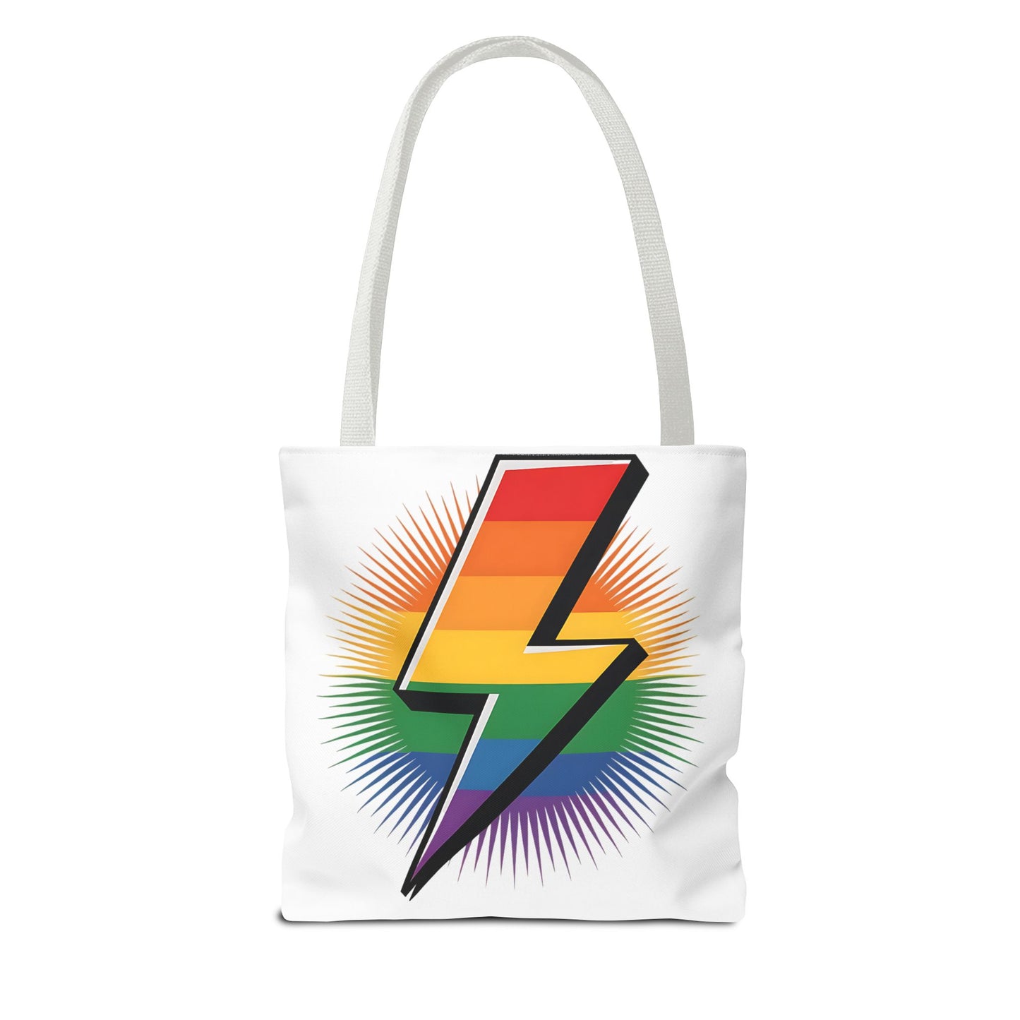 Rainbow Lightning Tote Bag - Vibrant Stylish Eco-Friendly Carryall