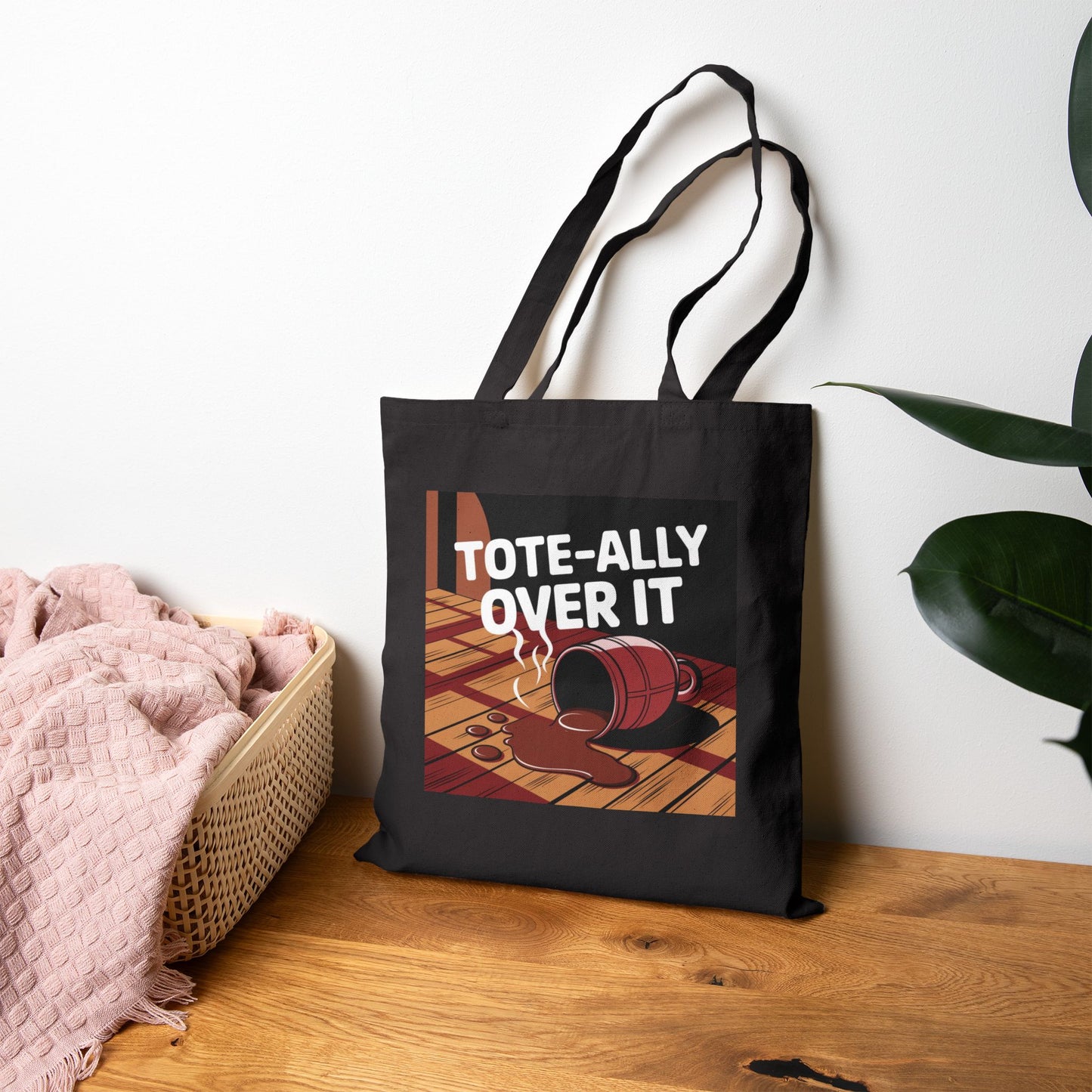 Funny Cotton Canvas Tote Bag - Tote-ally Over It - Eco-friendly, Shopping, Beach, Gift