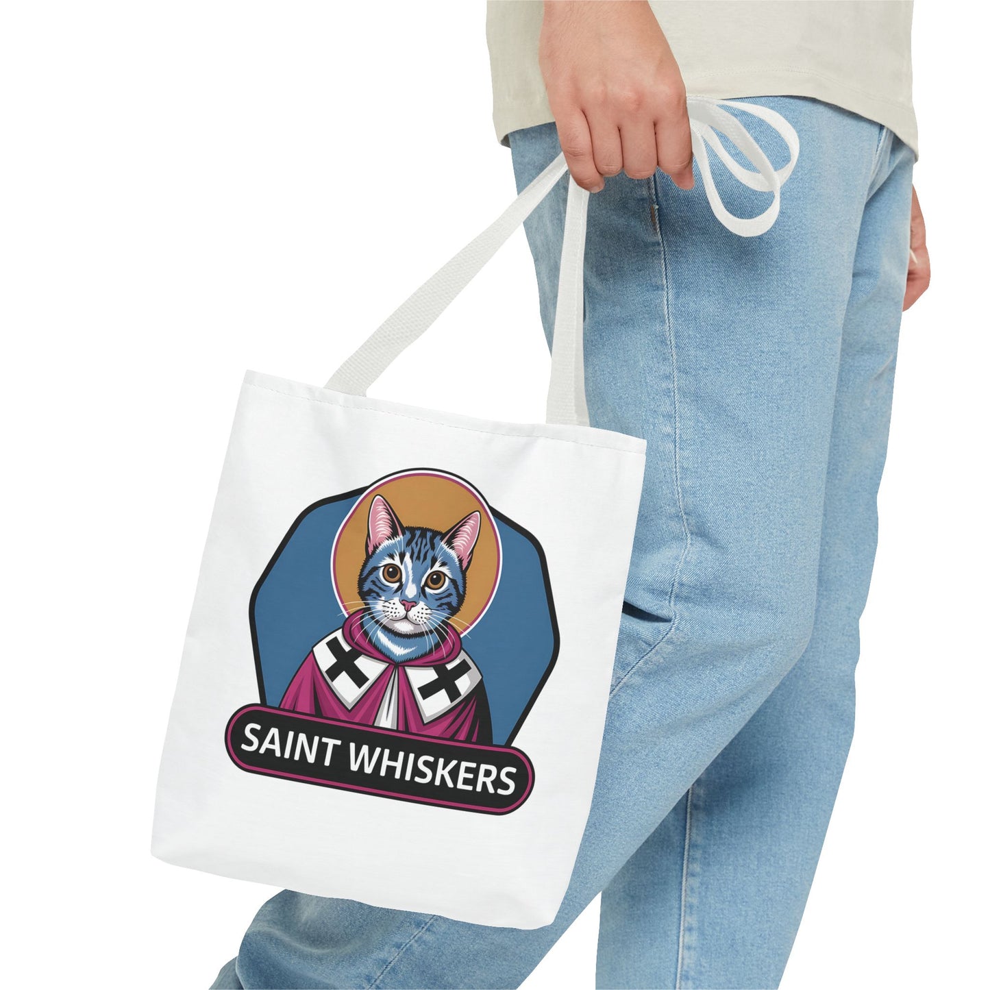 Saint Whiskers Cat Tote Bag - Cute & Quirky Cat Lover Bag