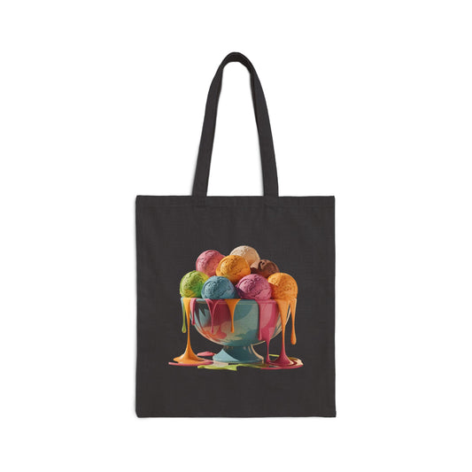 Colorful Ice Cream Tote Bag, Eco-Friendly Shopping Bag, Summer Gift, Beach Bag, Unique Grocery Tote, Fun Picnic Accessory