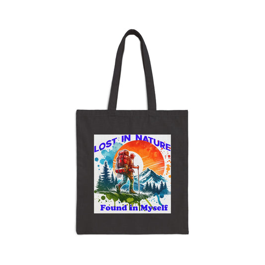 Lost in Nature Cotton Canvas Tote Bag - Eco-Friendly Adventure Carryall