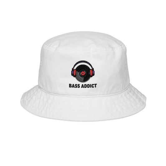 Bass Addict Embroidered Bucket Hat, Music Lover Gift, Summer Accessory, Festival Hat, Casual Streetwear