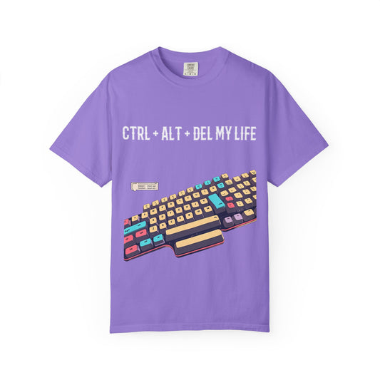 Humorous Tech T-Shirt - CTRL + ALT + DEL My Life, Geeky Gift, Casual Wear, Gamer Shirt, Unisex Tee
