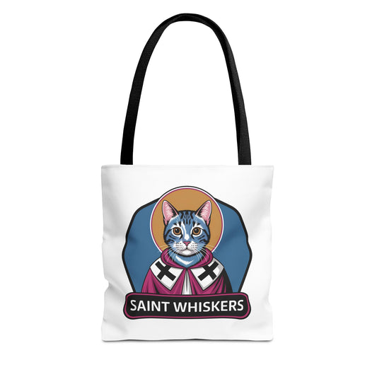 Saint Whiskers Cat Tote Bag - Cute & Quirky Cat Lover Bag
