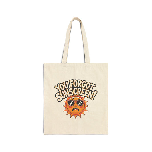 Funny Sunscreen Reminder Tote Bag, Eco-Friendly Shopping Bag, Summer Essential, Beach Bag, Gift for Sun Lovers