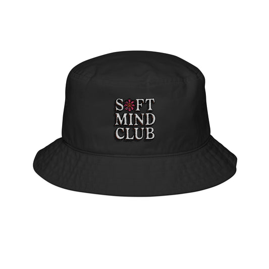 Soft Mind Club Bucket Hat, Casual Summer Hat, Embroidered Fashion Accessory, Comfortable Outdoor Gear, Gift for Friends