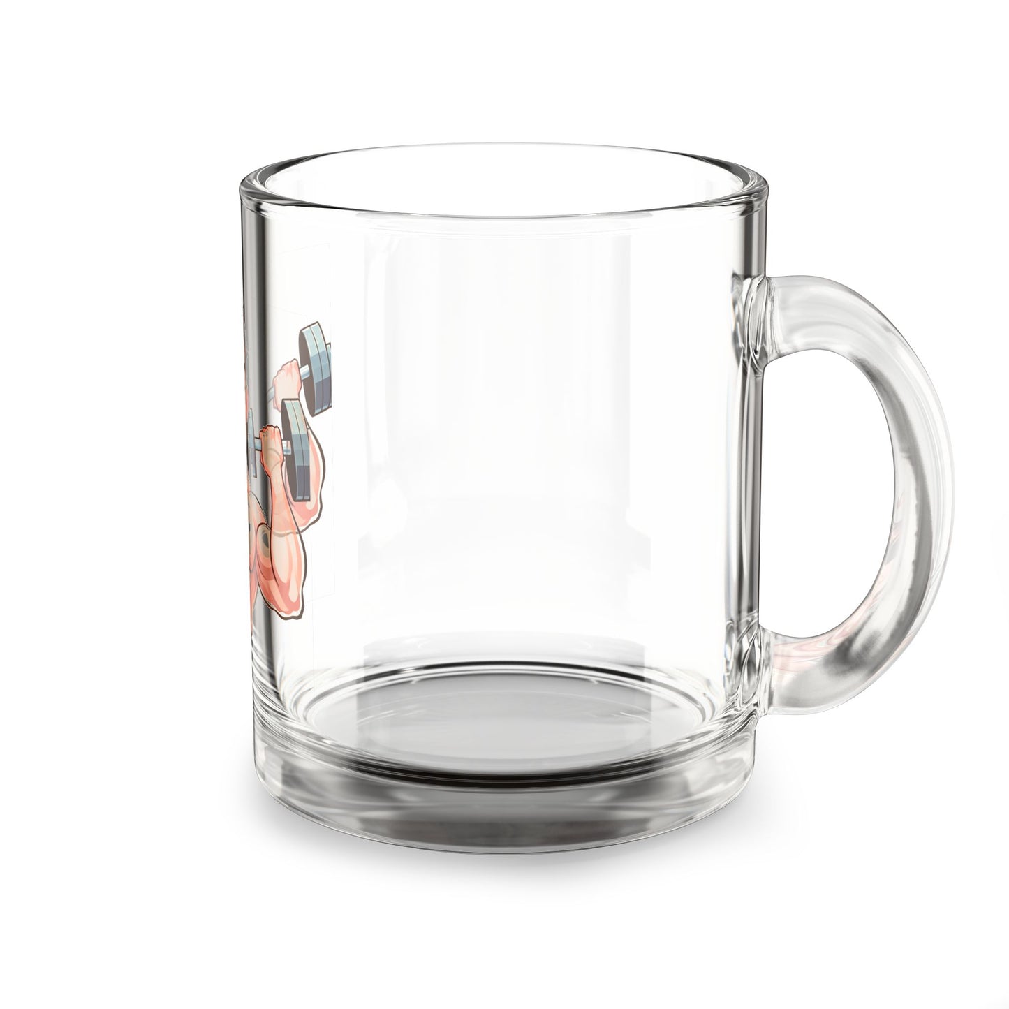 Fitness Motivation Glass Mug - 10oz with Weightlifter Design