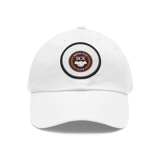 Custom Round Leather Patch Dad Hat for Casual Style