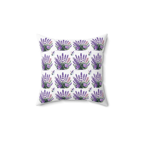 Lavender Floral Square Pillow - Cozy Home Decor Accent