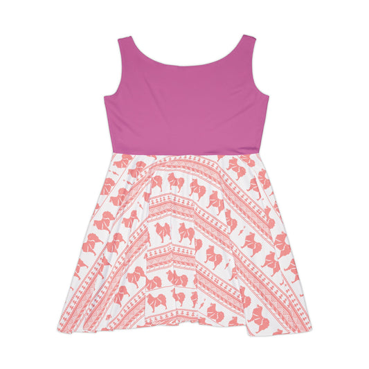 Chic Women's Skater Dress with Floral Pattern - Perfect for Summer Outings and Celebrations