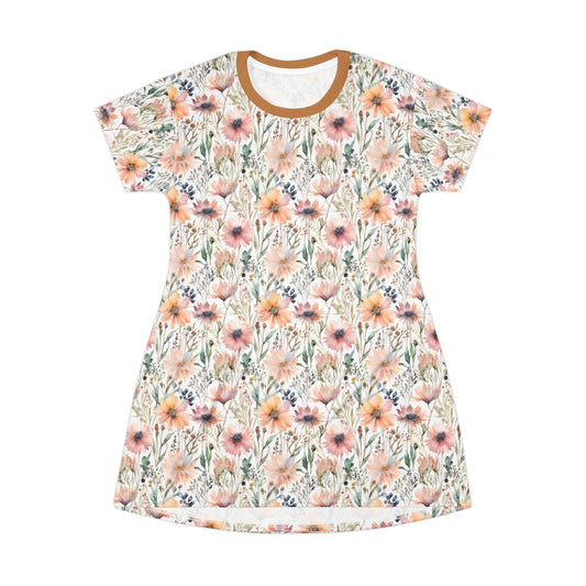 Floral Print T-Shirt Dress for Casual Elegance