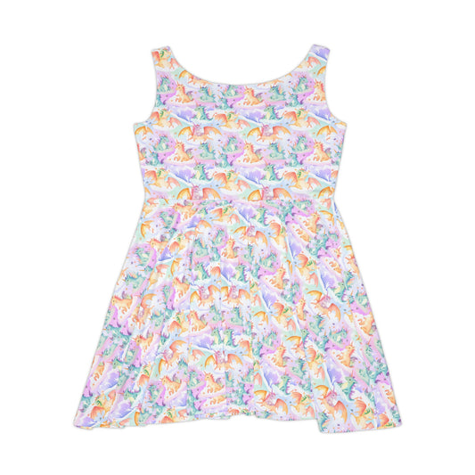 Whimsical Dinosaur Women's Skater Dress | Fun Summer Fashion