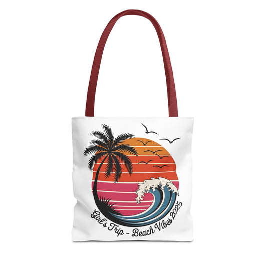 Girls' Trip Beach Vibes Tote Bag - Summer Travel, Vacation Accessory, Eco-Friendly Bag, Beach Day Essentials, Stylish Carryall