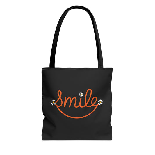 Smile Tote Bag - Cheerful Floral Design for Everyday Use