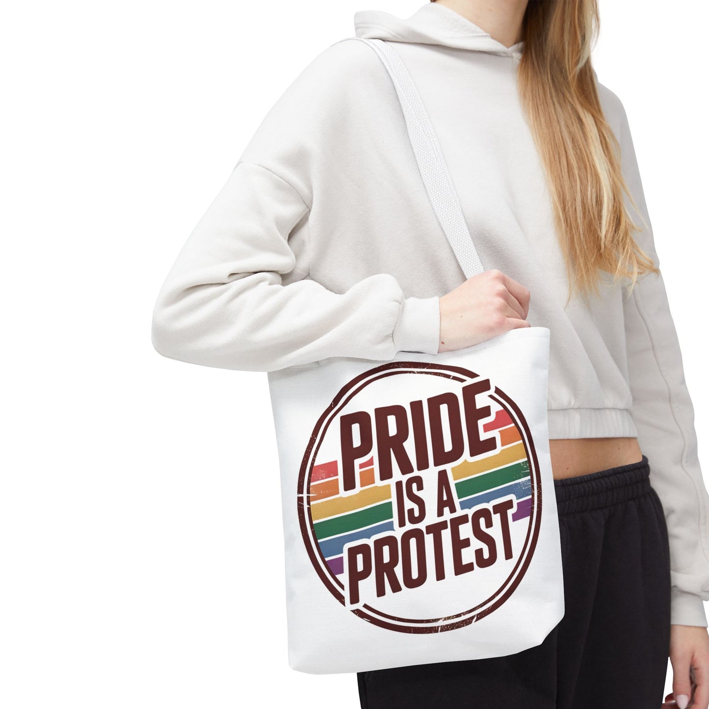 Pride Is A Protest Tote Bag - Eco-Friendly Carryall for LGBTQ+ Activism