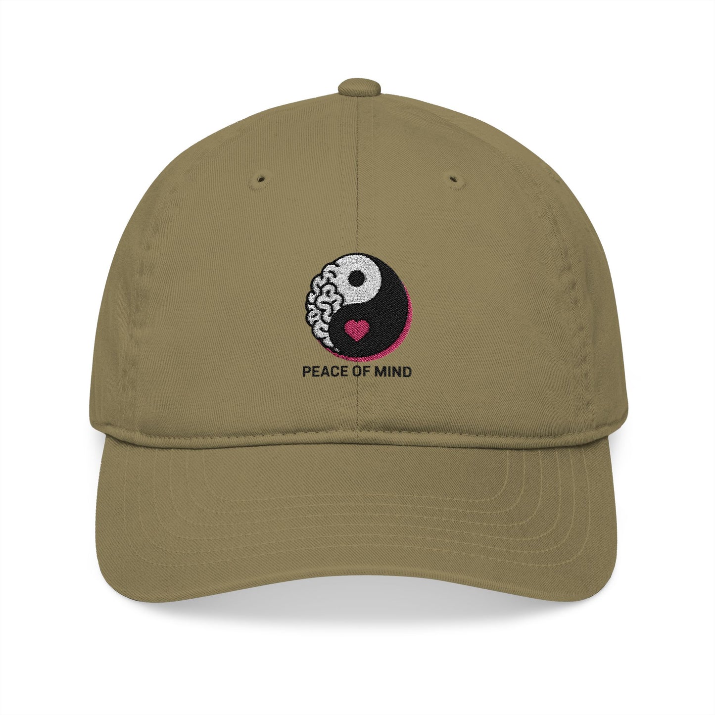 Organic Baseball Cap with Peace of Mind Embroidery, Eco-Friendly Hat, Casual Summer Accessory, Gift for Mindfulness Enthusiasts, [...]