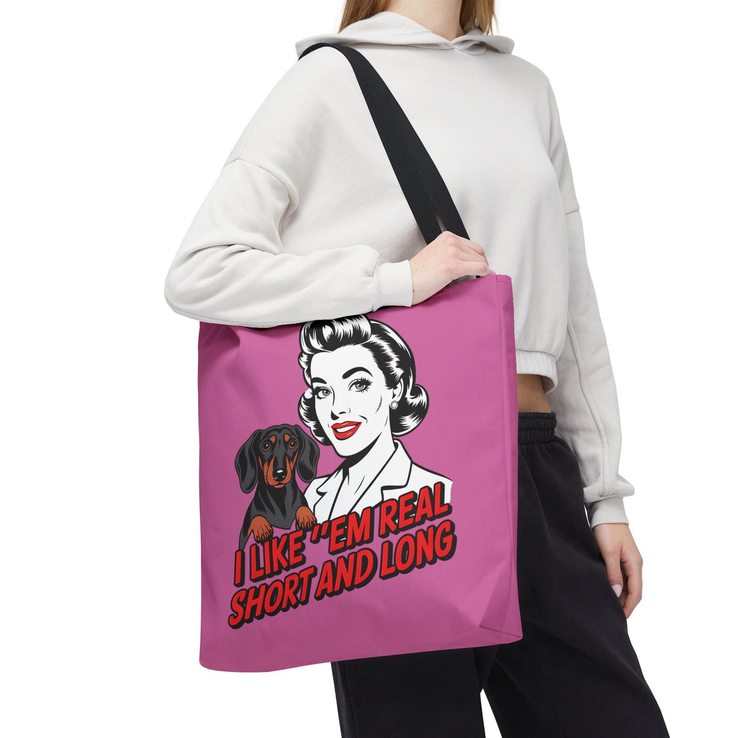 Retro Dog Lover Tote Bag, Cute Pink Handbag, Pet Lover Gift, Funny Dog Mom Bag, Vintage Animal Lover Shopping Tote