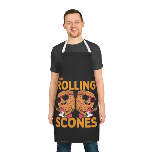Fun Baking Apron - The Rolling Scones Design with 5-Color Straps