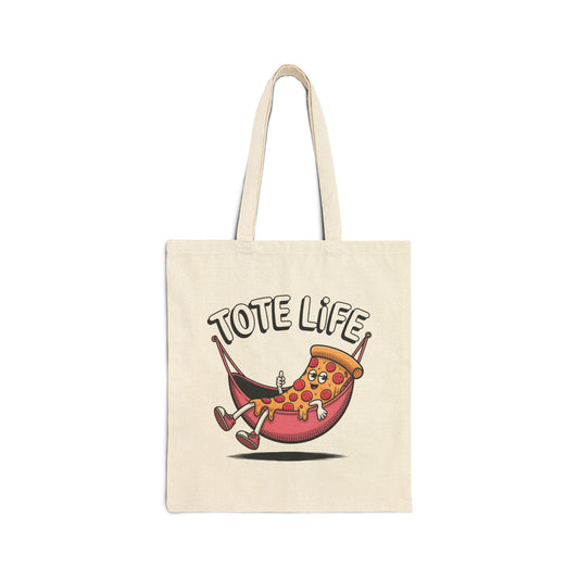 Pizza Lover's Cotton Canvas Tote Bag - Fun, Durable, Eco-Friendly Gift for Foodies, Shopping, Beach, or Grocery