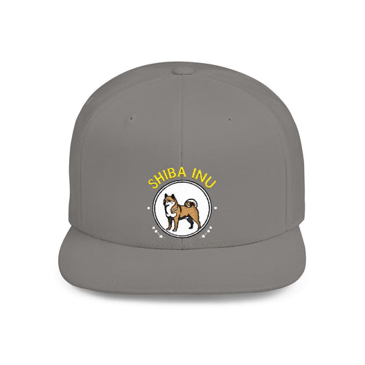 Shiba Inu Snapback Hat - Trendy Dog Lover Cap, Gift for Pet Owners, Casual Style, Adjustable Flat Bill, Perfect for Birthdays