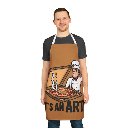 Funny Culinary Apron with 'It's an Art!' Design - Perfect for Chefs and Pizza Lovers