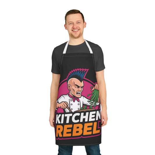Kitchen Rebel Apron with 5-Color Straps - Funny Chef Gift for Cooking Enthusiasts
