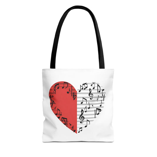 Musical Heart Tote Bag - Stylish & Fun, Perfect for Music Lovers, Concerts, Gifts, Eco-Friendly Shopping