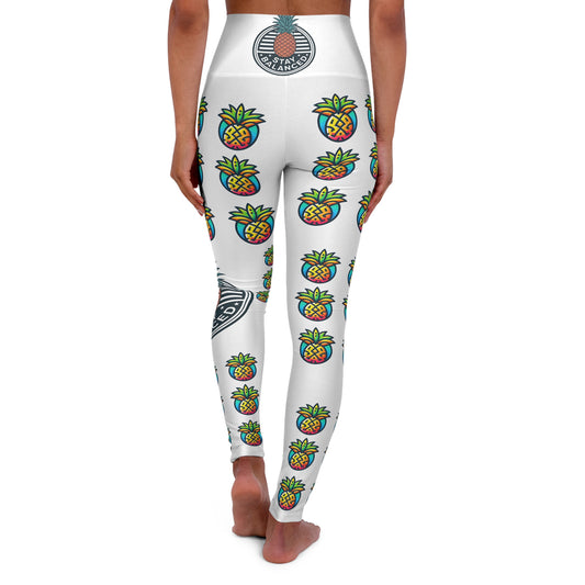 Pineapple Print High Waisted Yoga Leggings - Stylish Activewear for Balanced Living