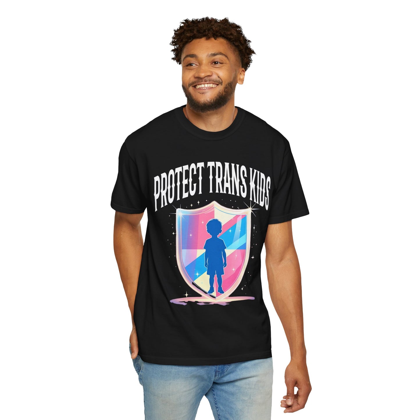 Protect Trans Kids Garment-Dyed T-shirt, Unisex Graphic Tee for Pride, Equality Advocacy Shirt, LGBTQ+ Support, Gift for Allies